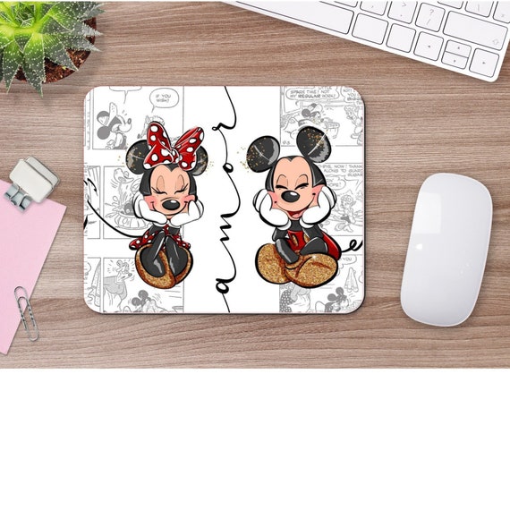 Mickey and Minnie Mouse Pad Disney Mousepad Gift for Mom Etsy
