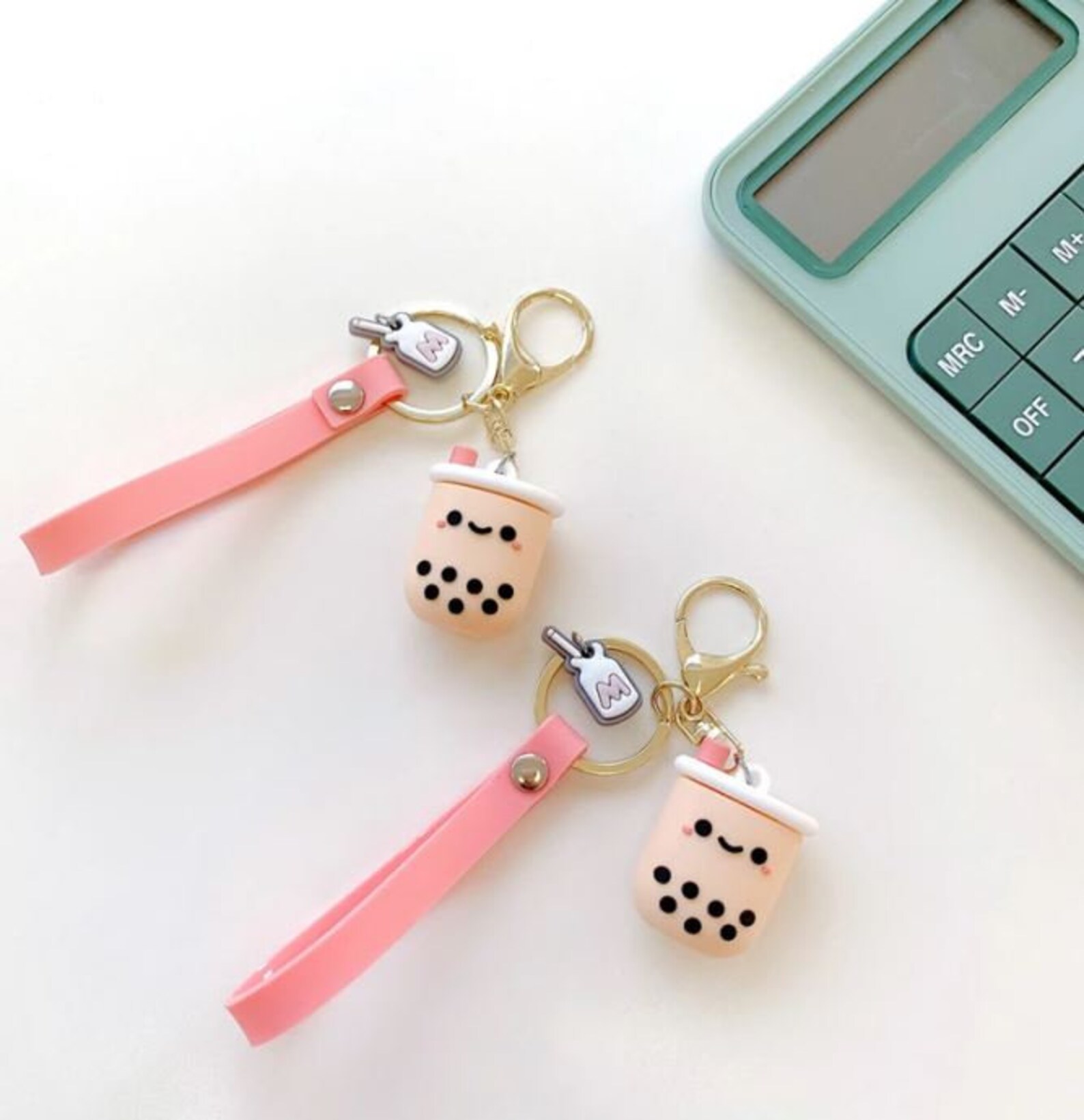 Kawaii Boba Tea Keyring Bubble Tea Key Ring Pearl Milk Tea Etsy