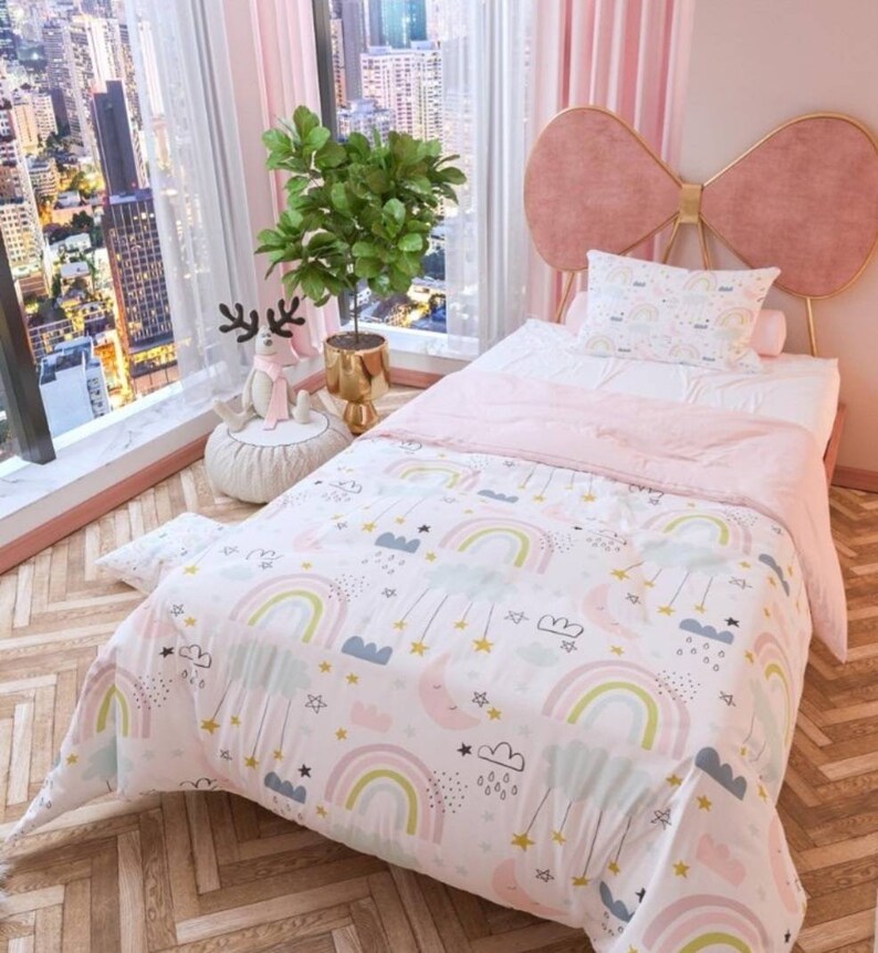 Baby Rainbow Duvet Cover Set / Kids Girl Bedding Set / Baby Etsy