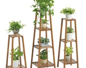 2 3 4 Tiers Ladder Plant Stand Flower Pot Wooden Storage Rack Shelf