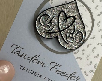 Tandem Feeding Breastfeeding Gift Milestone Award | Celebratory Keepsake Enamel Pin Badge | Gift for Mum of Twins |