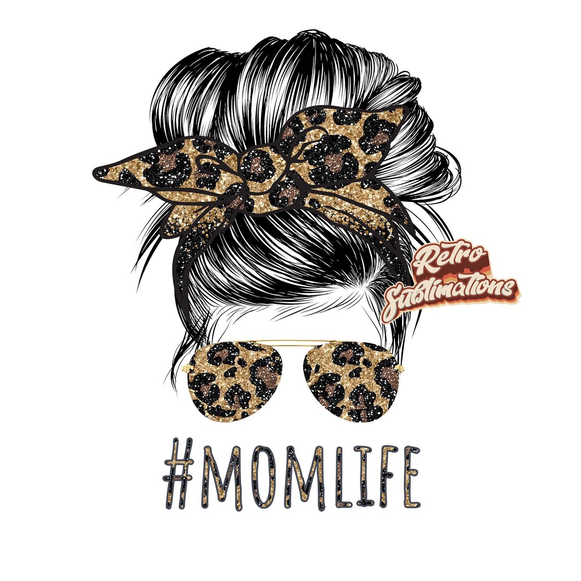 Mom Bun Messy Bun Mom Life Hair Sunglasses Headband Gold | Etsy