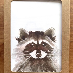 Cartes de voeux raton laveur|Cartes de correspondance avec animaux|Blanc|Aquarelle peinte à la main|Ratons laveurs|Joli cadeau|Amoureux de la nature|Aquarelle animalière|Pack de 6 cartes