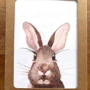 Rabbit greeting cards|Bunny note cards|Blank|Nature art cards|6 pack cards|Animal greeting cards|Nature lovers gift|Children|Watercolor card