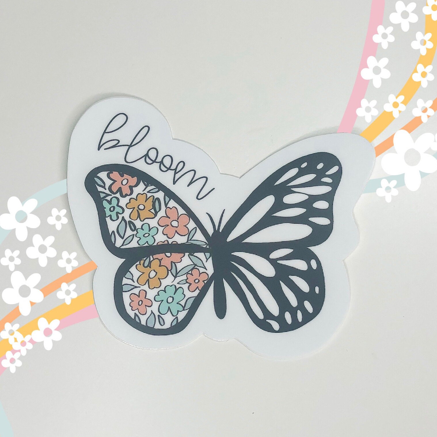 Bloom Butterfly Vinyl Waterproof Sticker Decal Bumper Etsy UK