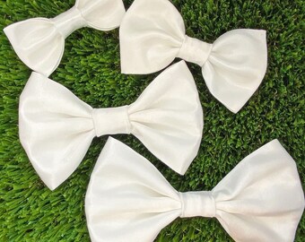 Satin Black or White Dog BowTie