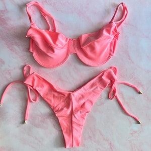 Coral Pink Shimmer Bikini