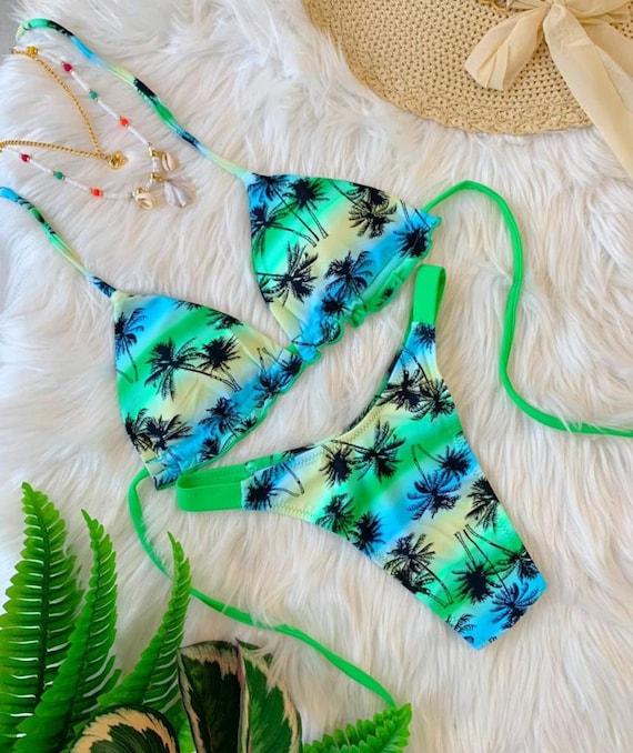 ★PISCESS★送料込み★ Palm Tree Tube Top Bikini ☆PISCESS☆送料込み☆ Palm Tree Tube Top Bikini