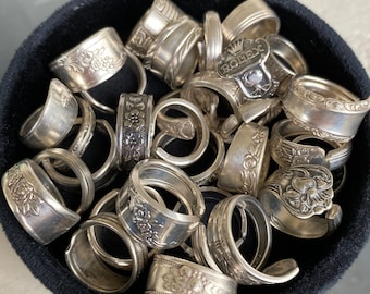 Mystery Bundle of Vintage Silver Spoon Rings |  2 rings for 25