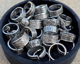 Bundle of Vintage Silver Stainless Steel Spoon Rings |  2 rings for 25