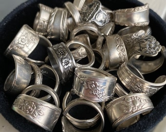Bundle Silver Spoon Rings | Silverware Rings | Silverplate Spoon Ring | Spoon Jewelry | Antique Vintage Ring | Unique Rings