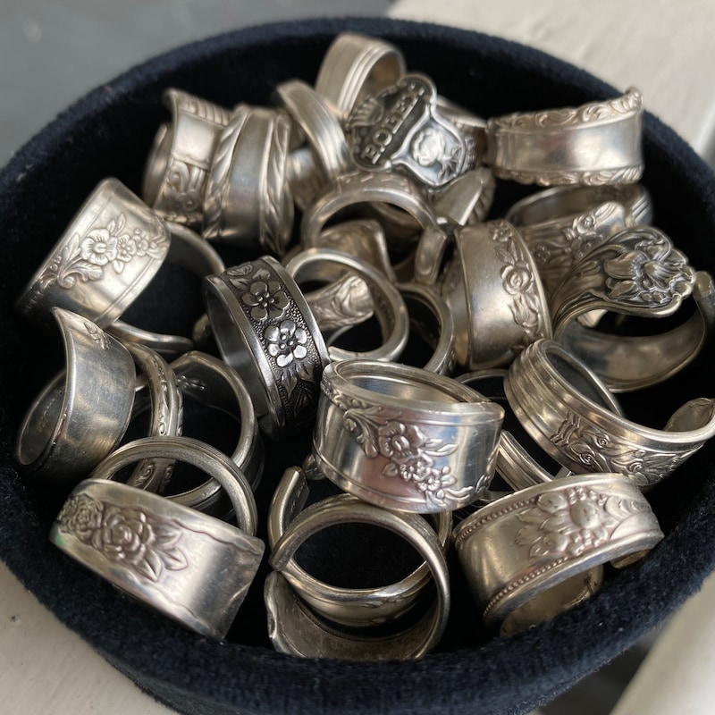 Silver Spoon Rings - Etsy