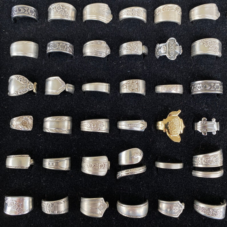 Spoon Rings, Silver Spoon Rings, Spoon Rings for Women, Sterling Silver Spoon Rings, Spoon Jewelry, Handmade Spoon Ring, Victorian Spoon Ring, Spoon Ring Vintage, Sterling Spoon Ring,  Thumb Ring, Size 7, Antique Rings for men, Rings for men gothic