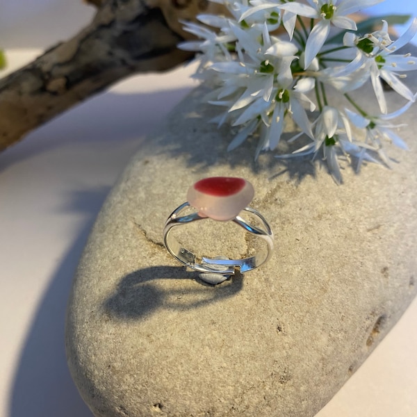 Pink Multi Seaham Sea Glass ring