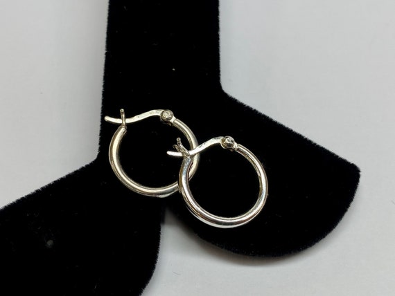 Simple 925 Sterling Silver Hoop Earring Set - image 1