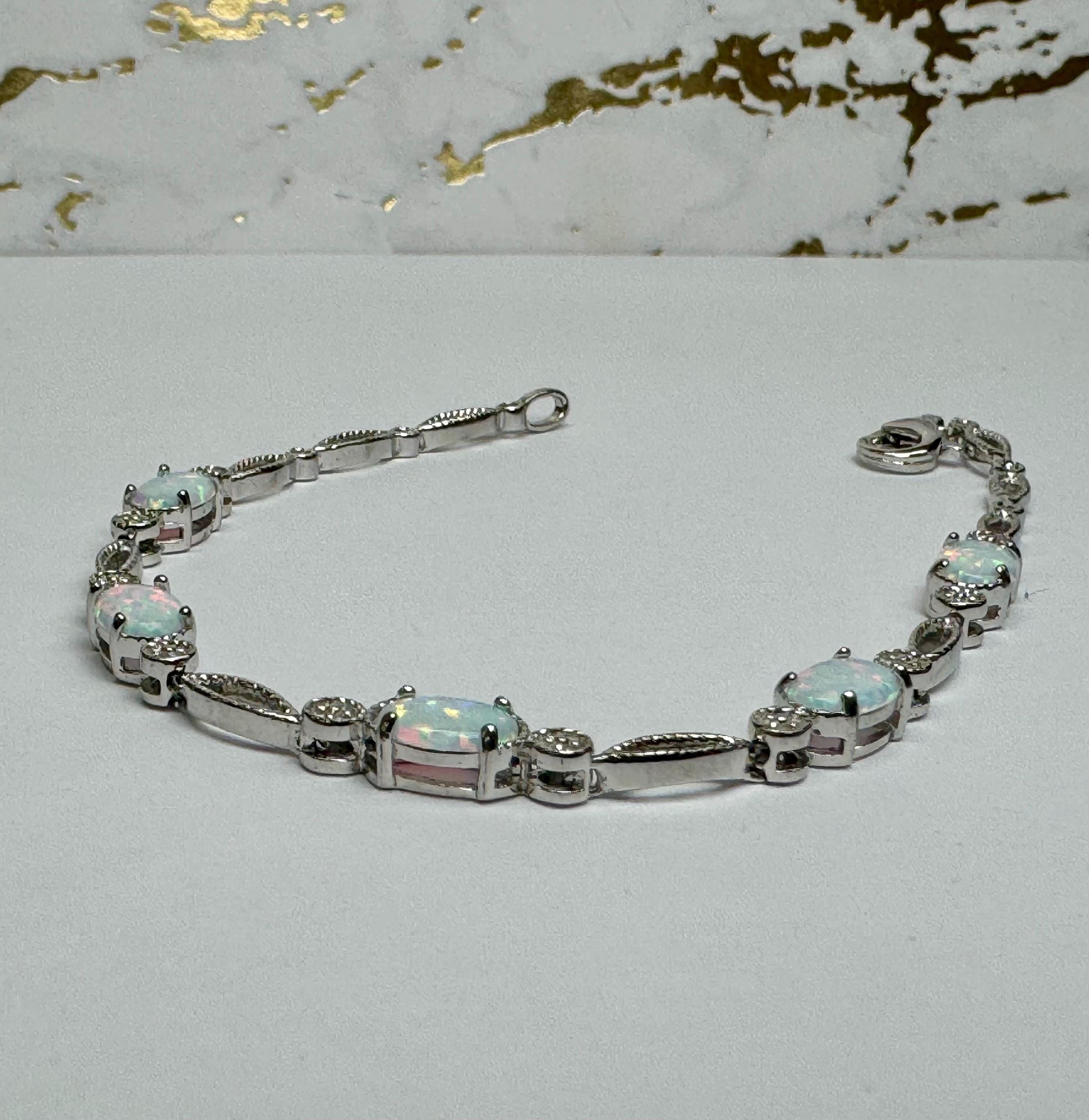 ヴィンテージ スターリングシルバー ファイアーオパール フローラル