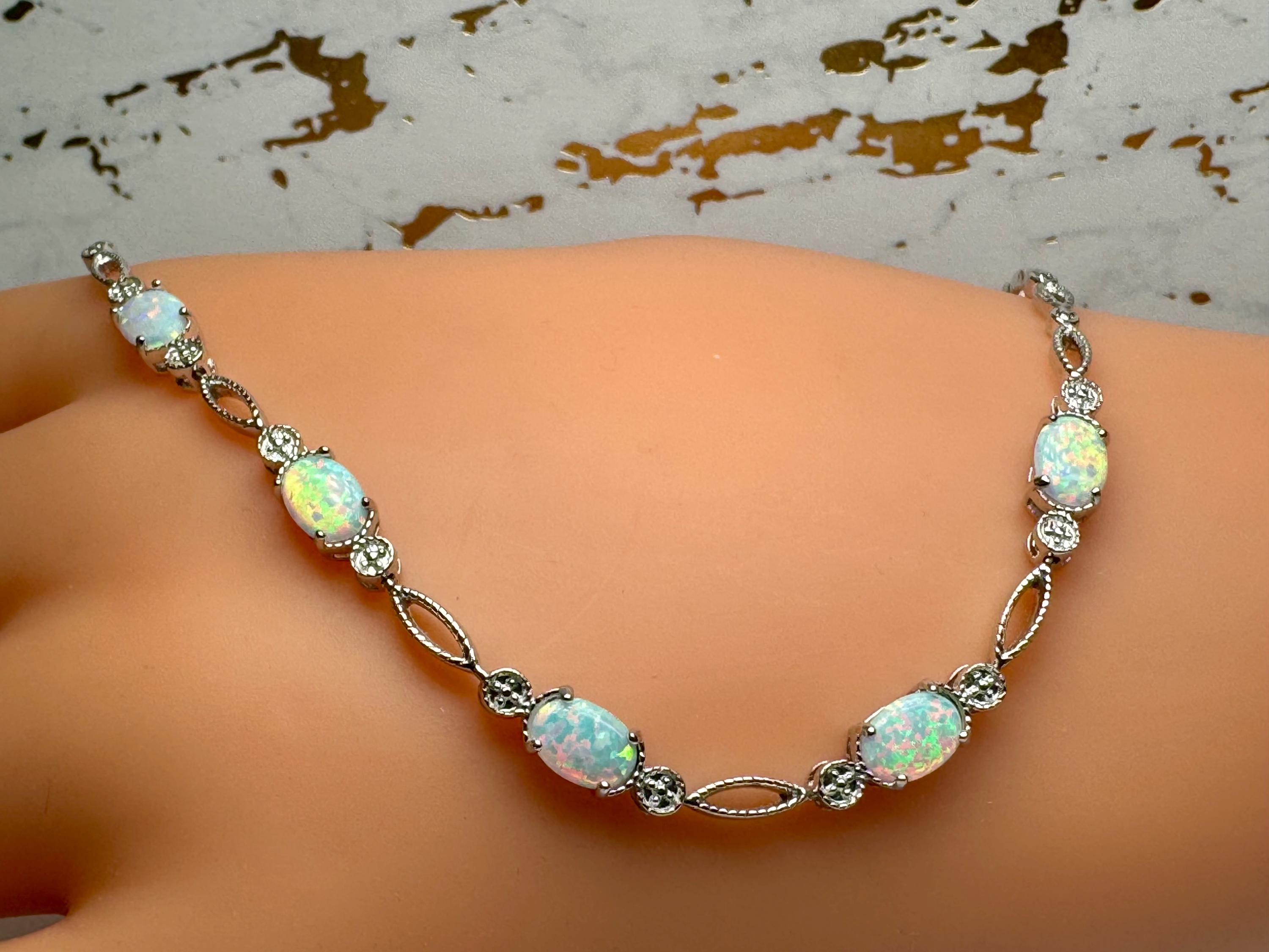 ヴィンテージ スターリングシルバー ファイアーオパール フローラル