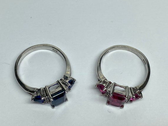 Emerald Cut CZ Sterling Silver Statement Ring - S… - image 8