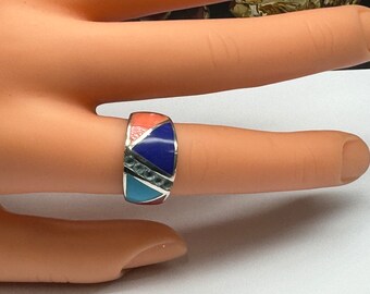 ☆nff☆ gem string ring setpurple nff1 Vintage NF 925 Thailand Sterling Silver Multicolor Gemstone