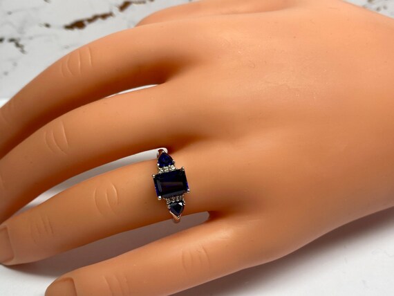 Emerald Cut CZ Sterling Silver Statement Ring - S… - image 5