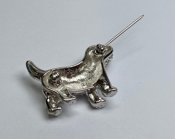 Rare  Swarovski Pave Chrystal Rhodium Puppy  Dog … - image 5