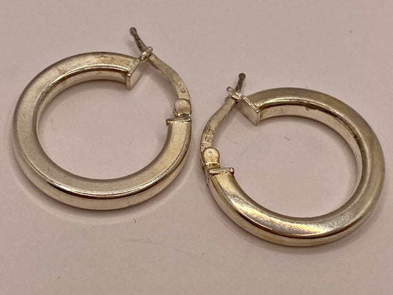 Vintage 925 Sterling Silver Hoop Earring!!! - image 4