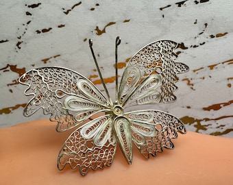 ☆七宝 フィリグリー 蝶々 SILVER ブローチ 蝶々 ブローチ 銀線細工 三
