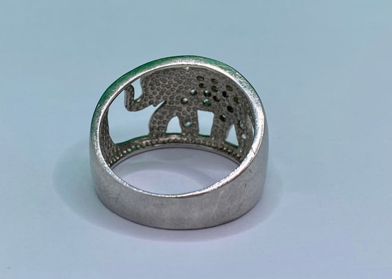 925 Solid Sterling Silver And Cz Elephant Ring!!!… - image 8