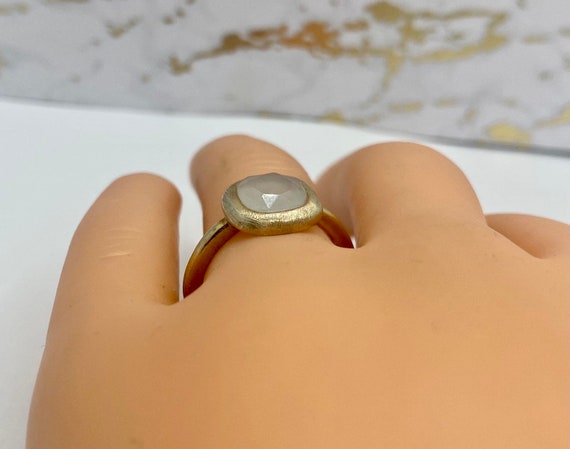 Yellow Gold Plated 925 Solid Sterling Silver Ring - image 2