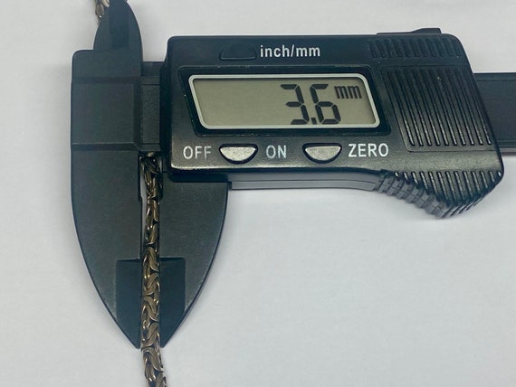 Vintage Solid Sterling Silver 3.6mm Byzantine Lin… - image 5