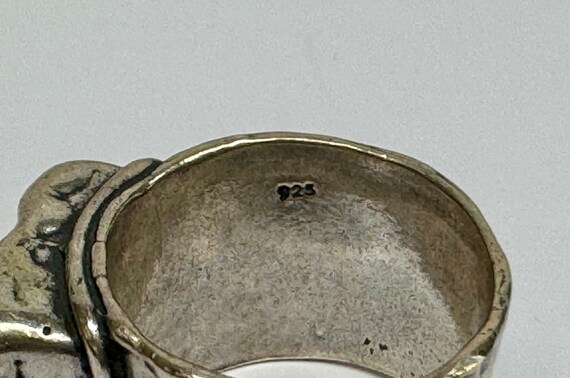 Vintage  925   Solid Sterling Silver Wide Band Fa… - image 7