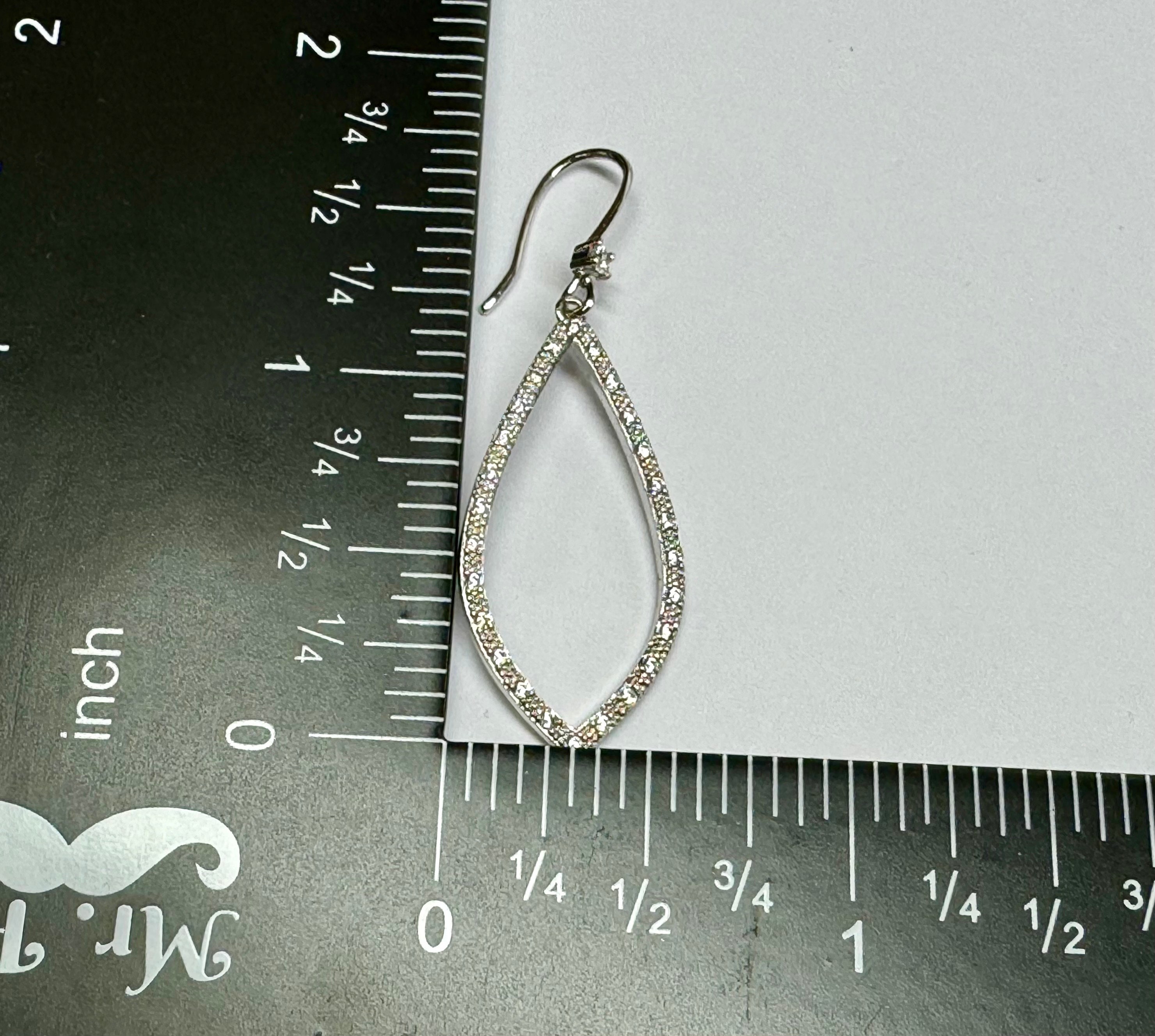 Orecchini Tear Drop In Argento Sterling 925 Con CZ - Pendenti Lunghi Eleganti Per Donna - Gioiello Vintage Besteel - 2