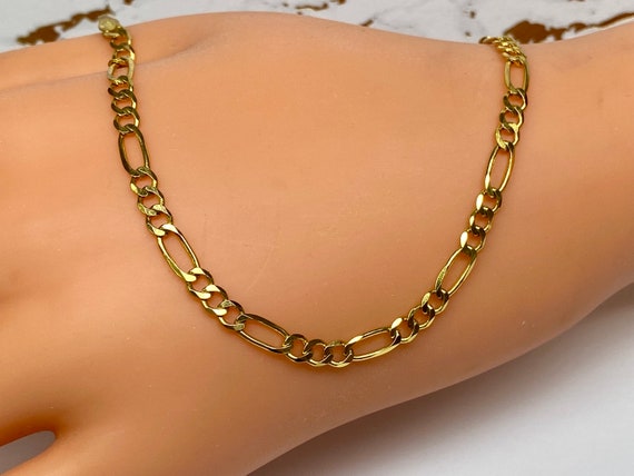MILOR Italy Yellow Gold Over 925 Sterling Silver Figaro Link Chain