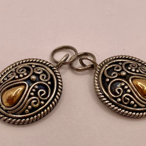 Vintage 18K Gold Sterling Silver Suarti BA Charms: Earring Pendants