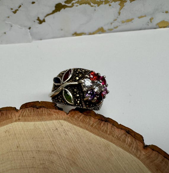 Vintage inspired 925 Sterling Silver Multi Gemsto… - image 5