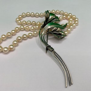 Vintage 925 Sterling Silber 3D Blumen Brosche!!