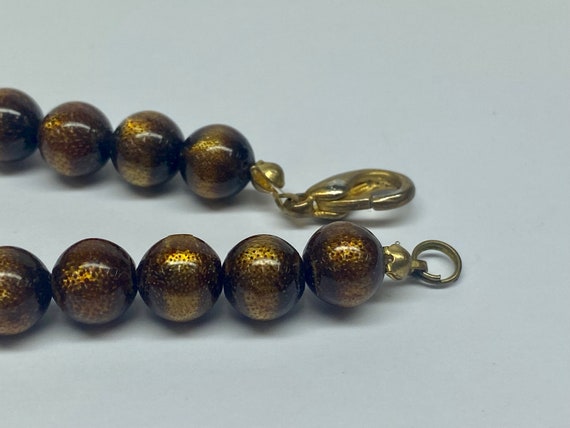 Vintage Brown Round Beaded Necklace !! - image 5