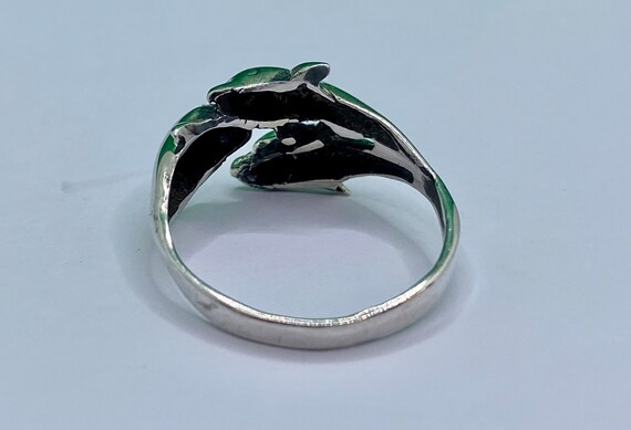 Vintage 925 Sterling Silver Dolphin Women's Ring … - image 5