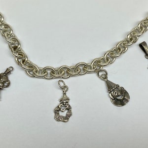 Vintage 925 Sterling Silver Circus Clown Charm Set