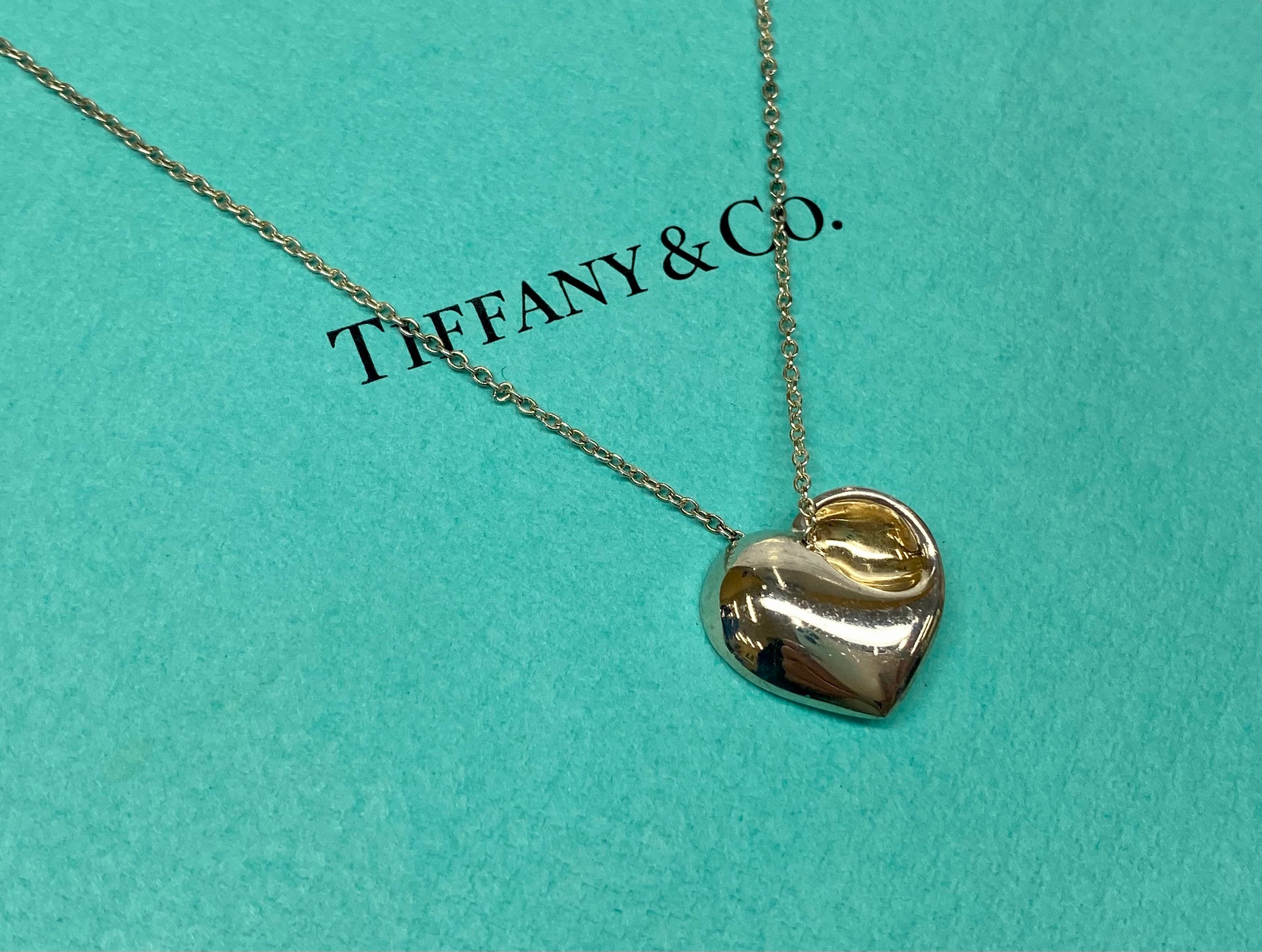 Tiffany puffed cheap heart necklace