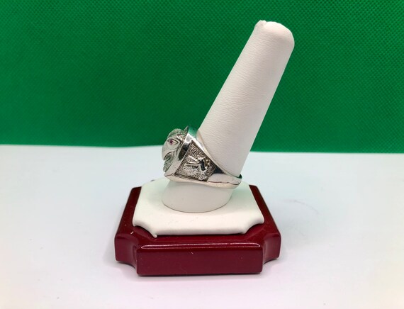 925 Sterling Silver Bald Eagle Signet Ring - Gem