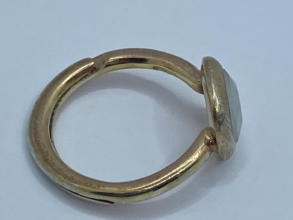 Yellow Gold Plated 925 Solid Sterling Silver Ring - image 4