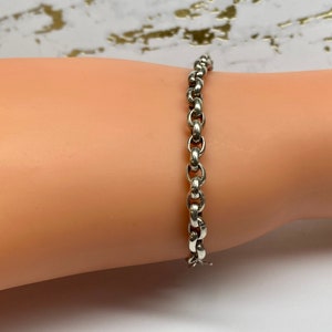 Vintage EX Italy 925 Solid Sterling Silver Link Bracelet!! 6 1/2&quot; long