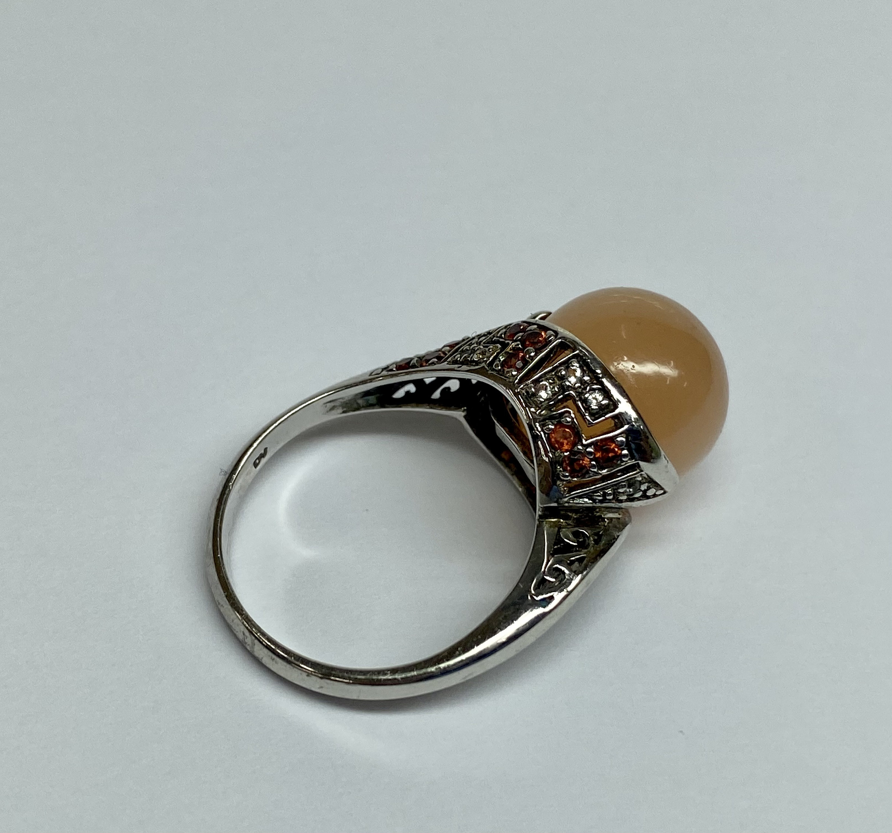 サイン入りDVヴィンテージ925スターリングシルバーとピンク/オレンジ
