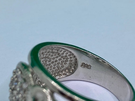 925 Solid Sterling Silver And Cz Elephant Ring!!!… - image 7