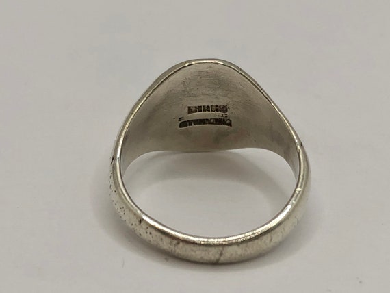 Vintage Birks Sterling Oval Detail Signet Ring - image 6