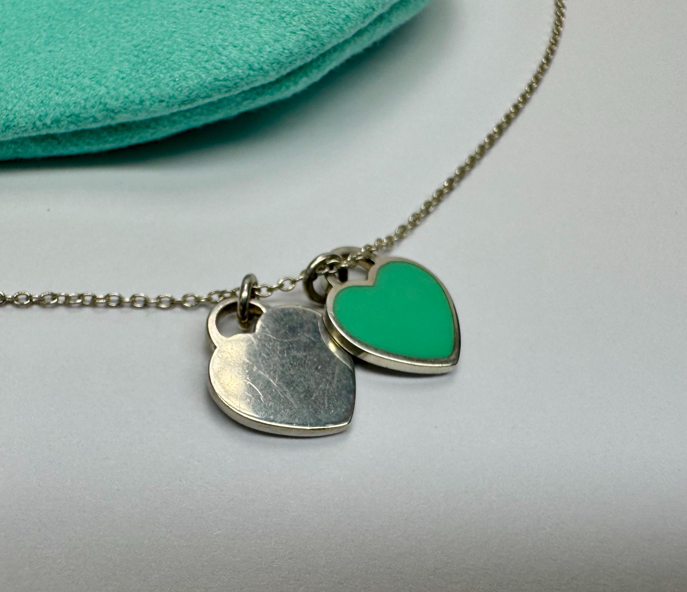 Tiffany & Co. 925 Sterling Silver Mini Double Heart Pendant