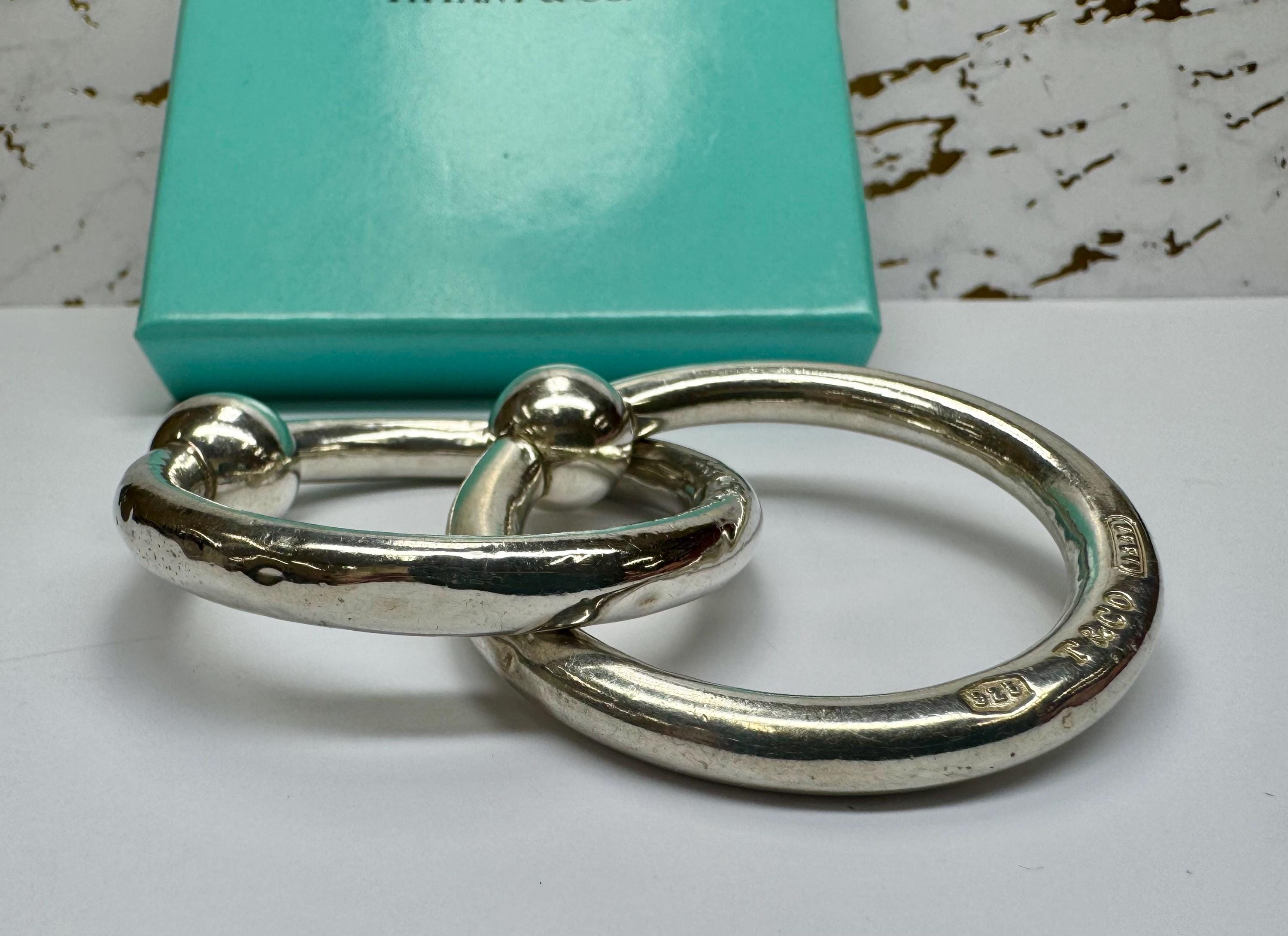 Vintage Tiffany & Co. 1837 925 Sterling Silver Interlocked Double