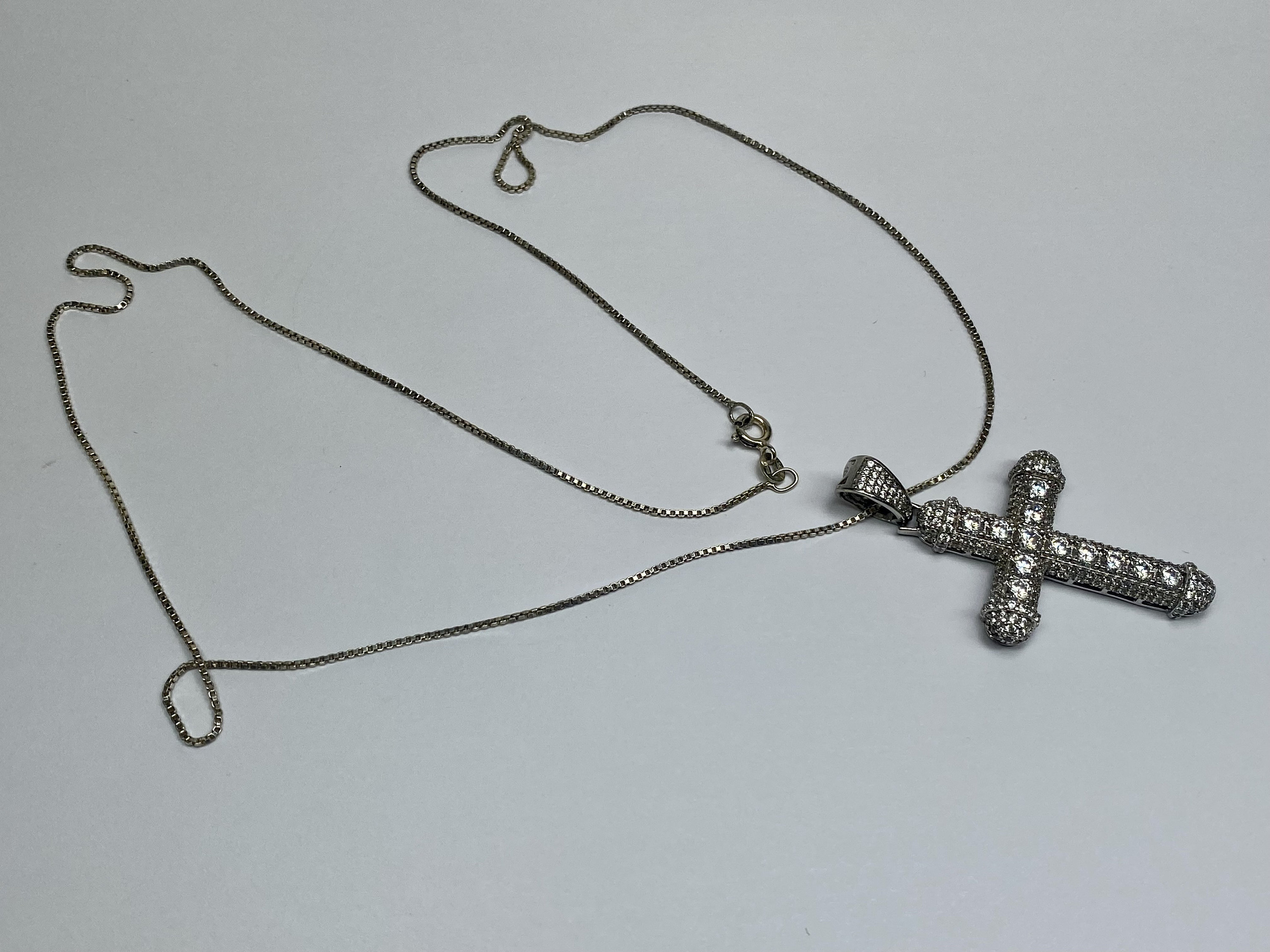 Halskette Kreuz Silber Echt 925er Sterling Mit Zirkonia Anhänger Damen