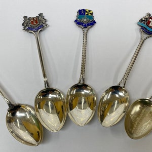 Mixed Lot Of Five Sterling Silver Souvenir Spoons